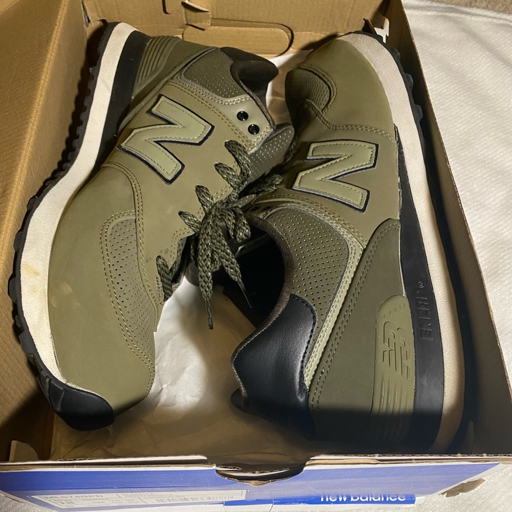 New Balance 574 Olive Green Athletic Shoes